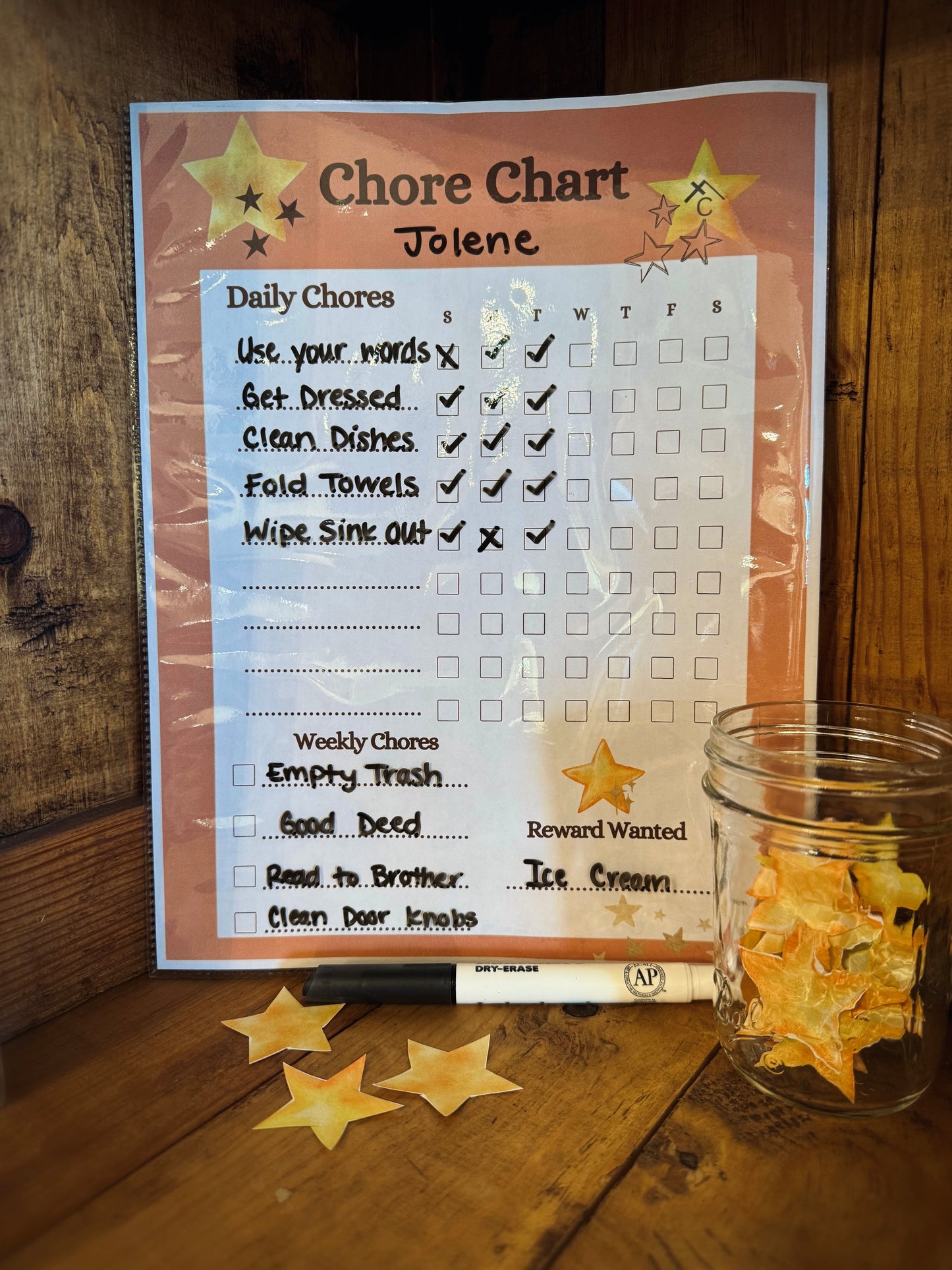 Children's Weekly Chore Chart - Downloadable PDF
