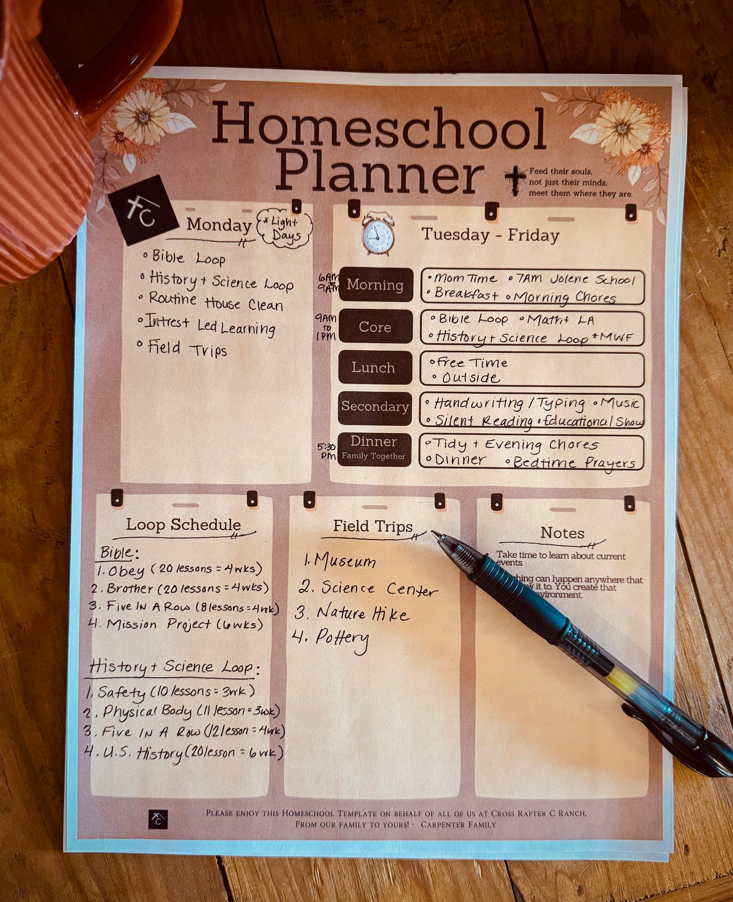 Homeschool Planner - Downloadable PDF