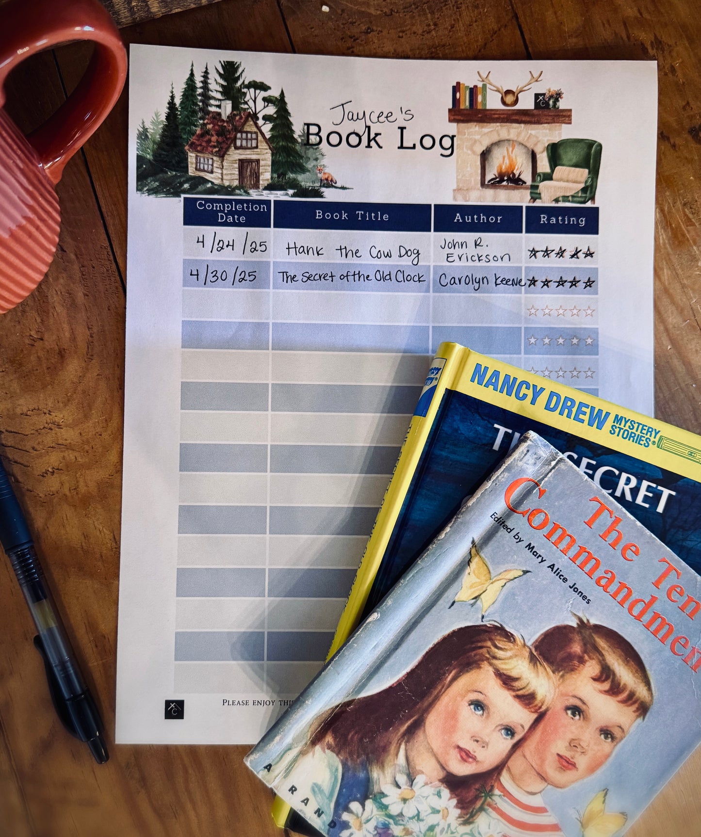 Book Log - Downloadable PDF