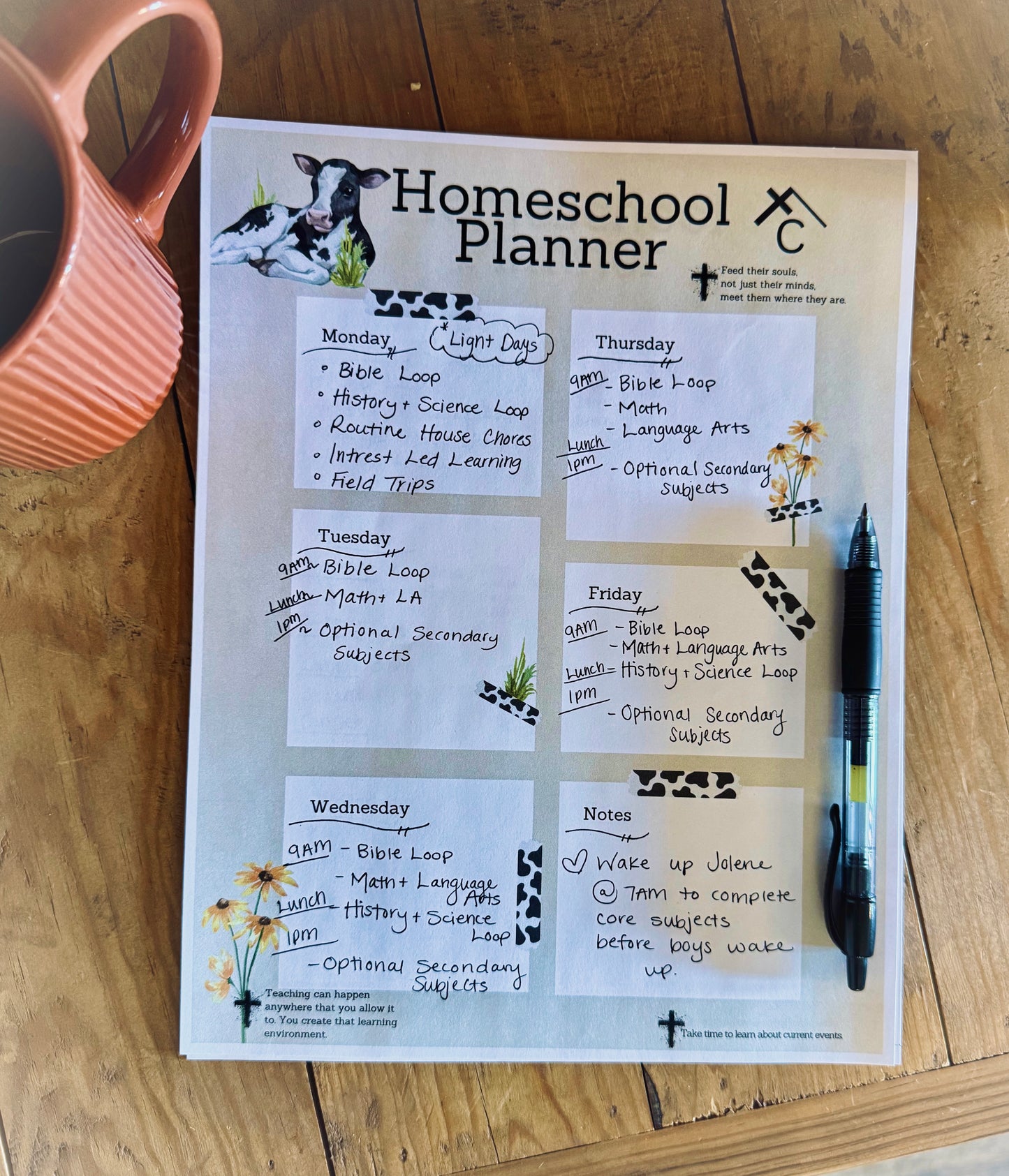 Homeschool Planner - Downloadable PDF