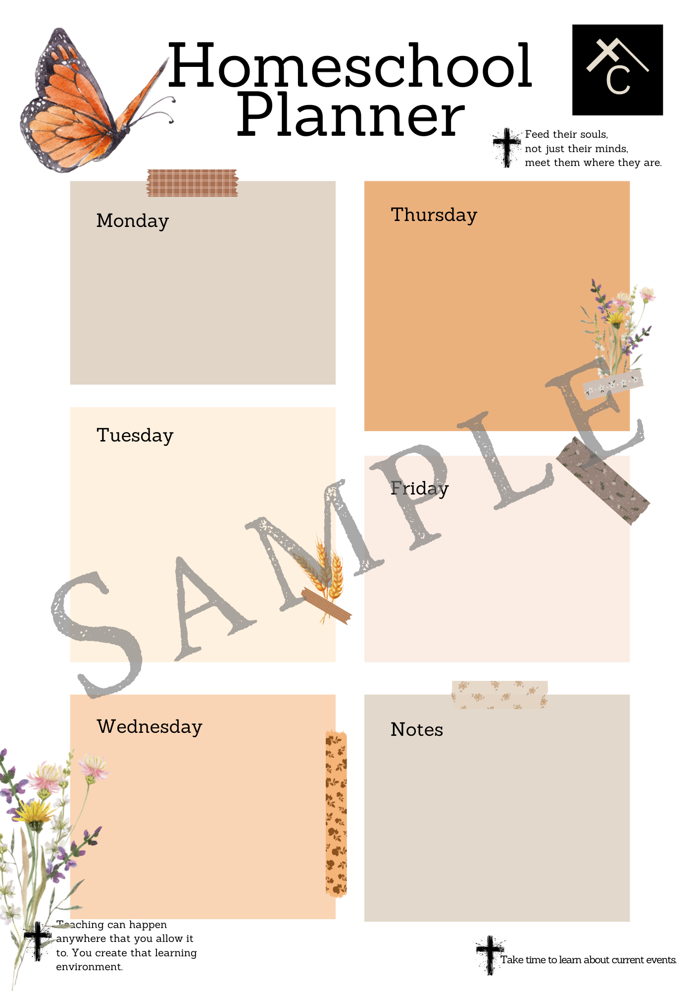 Homeschool & Chore Chart Bundle - Downloadable PDF