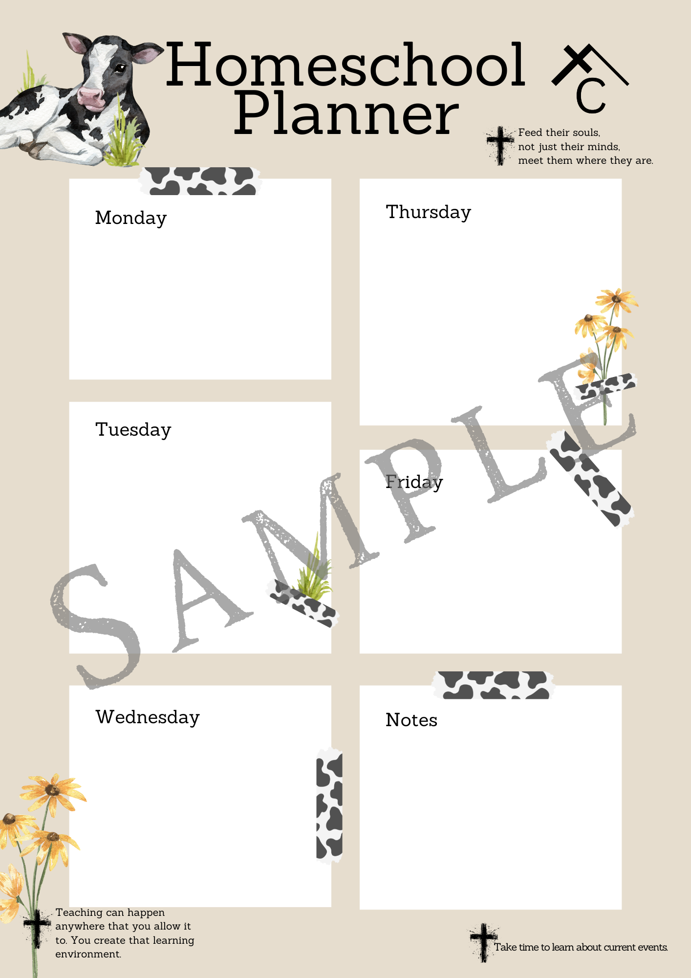 Homeschool & Chore Chart Bundle - Downloadable PDF