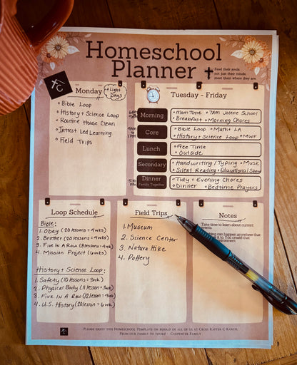 Homeschool Planner - Downloadable PDF
