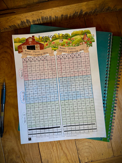 Homeschool Lesson Log - Downloadable PDF