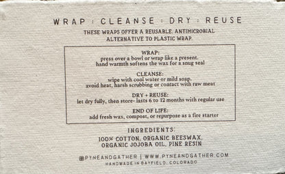 Organic Beeswax Wraps - Set of 4
